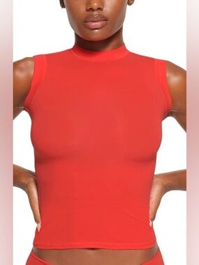 SKIMS FITS EVERYBODY MOCK NECK TANK LIMITED EDITION: POPPY SMALL